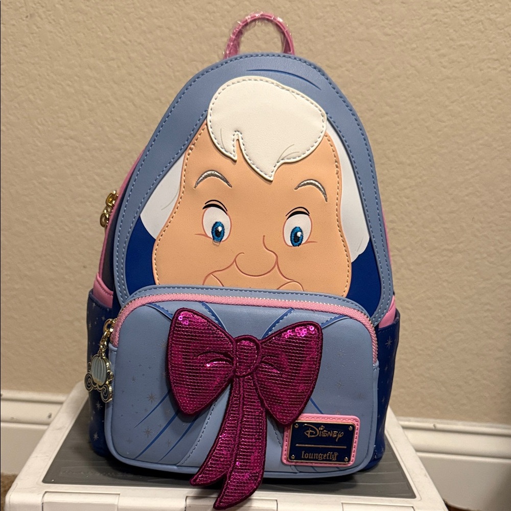 Loungefly Disney Fairy Godmother Backpack - Blue and Pink